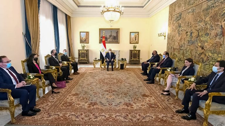 The US National Security Advisor meets with Egyptian President El-Sisi
