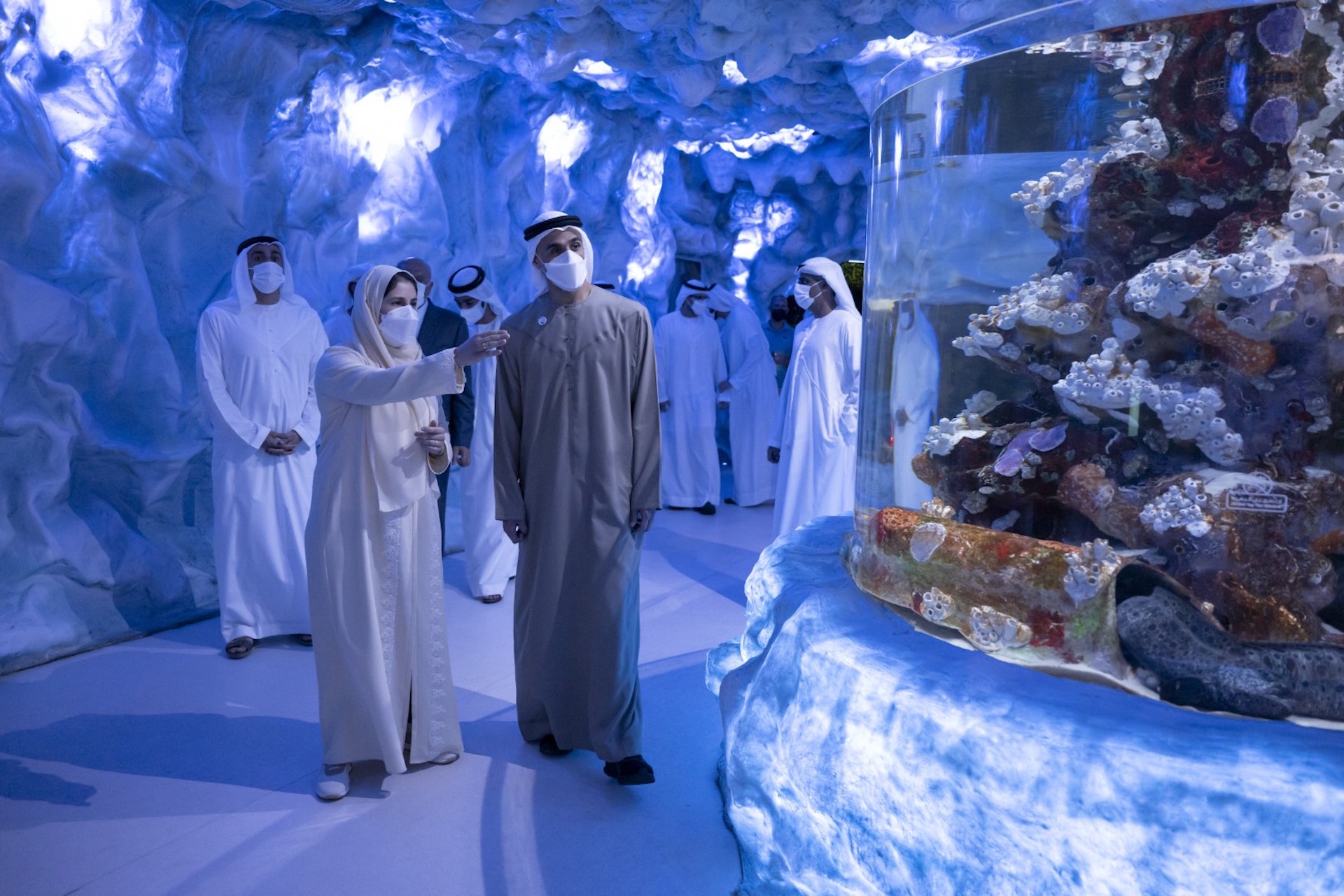 Khaled bin Mohamed visits Al Qana waterside project and National Aquarium